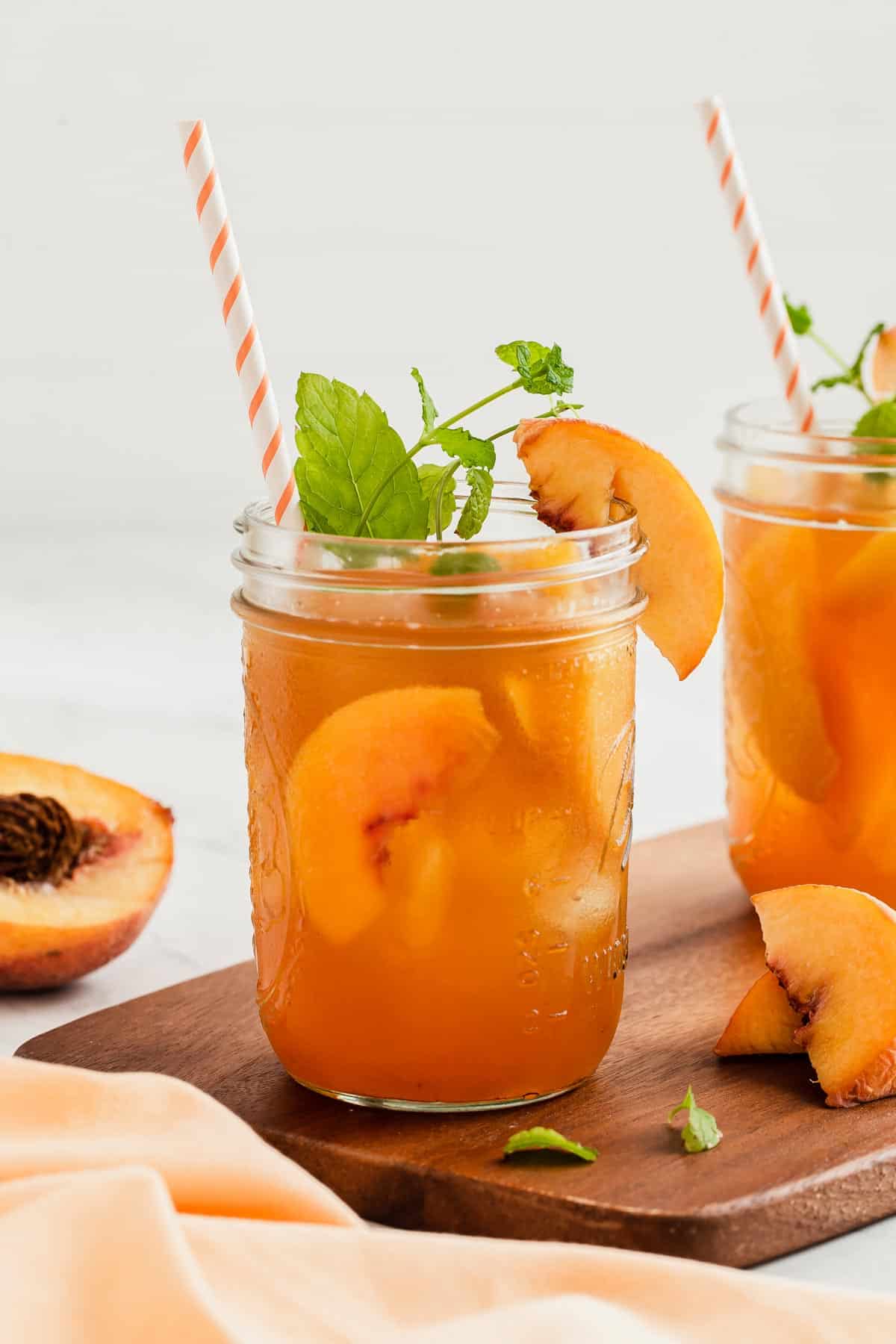 Peach Iced Tea (EASY with peach juice) - Dessert for Two