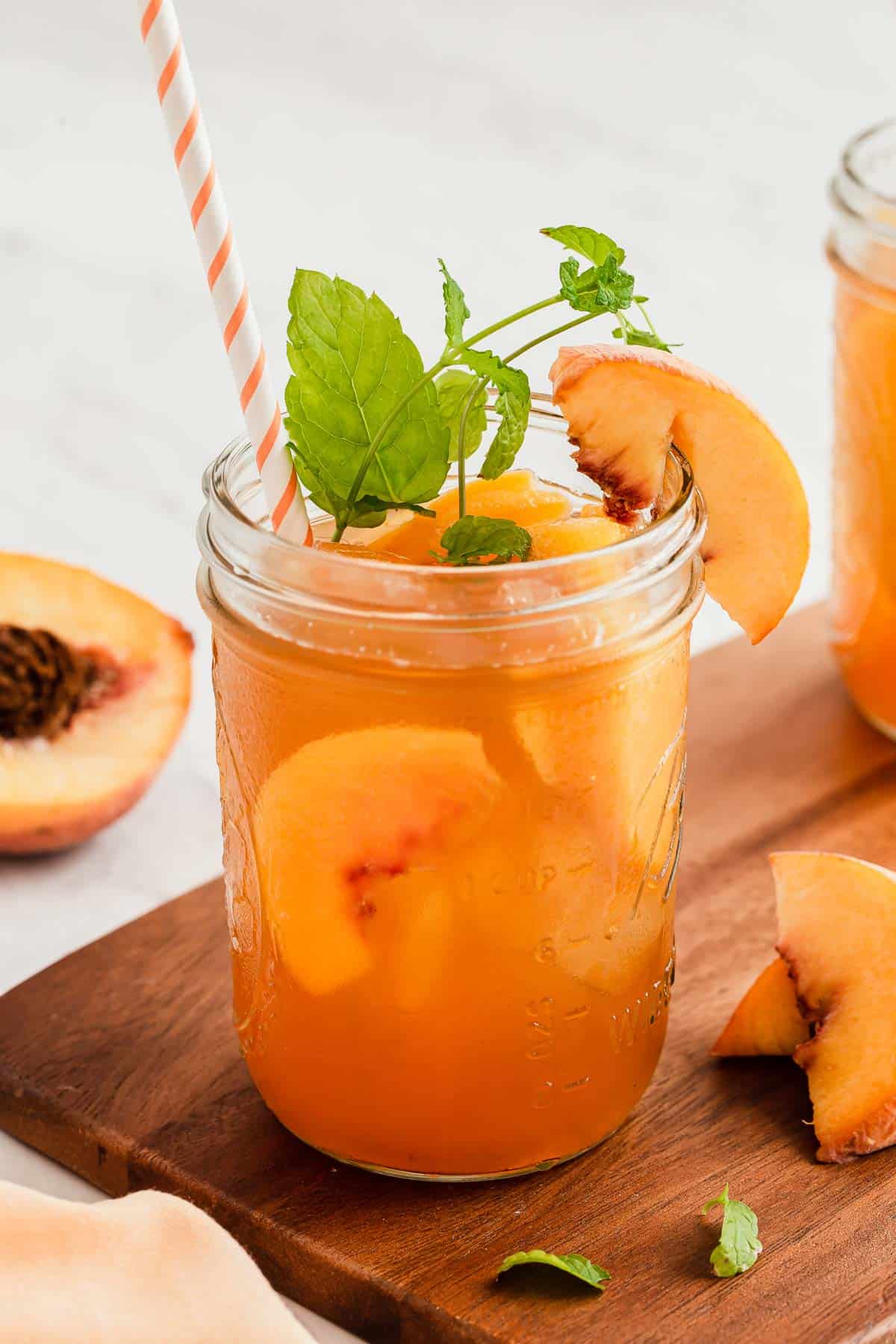 Peach Iced Tea (EASY with peach juice) - Dessert for Two