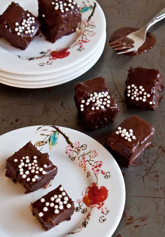 Chocolate Petit Fours using cake mix - Cake Mix Recipes