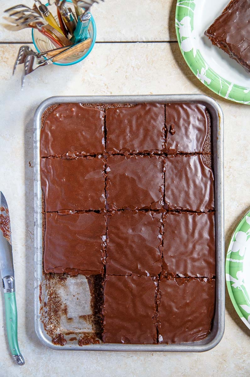 Chocolate Sheet Cake, small batch recipe