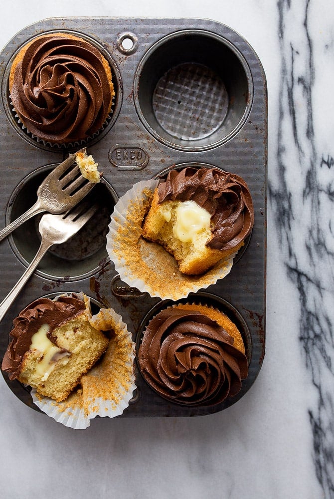 Boston Cream Pie Cupcakes Small Batch | Dessert for Two