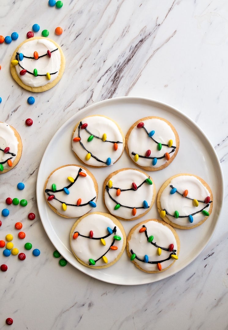 Christmas Lights Cookies with Royal Icing | Dessert for Two