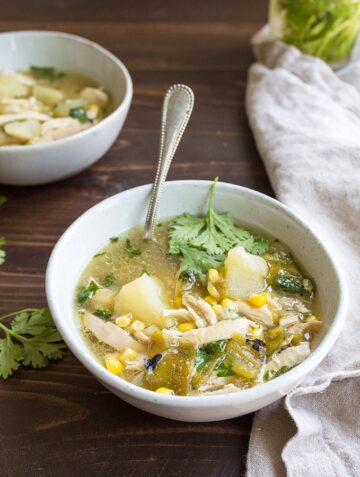 Green Chili Chicken Soup - Dessert for Two