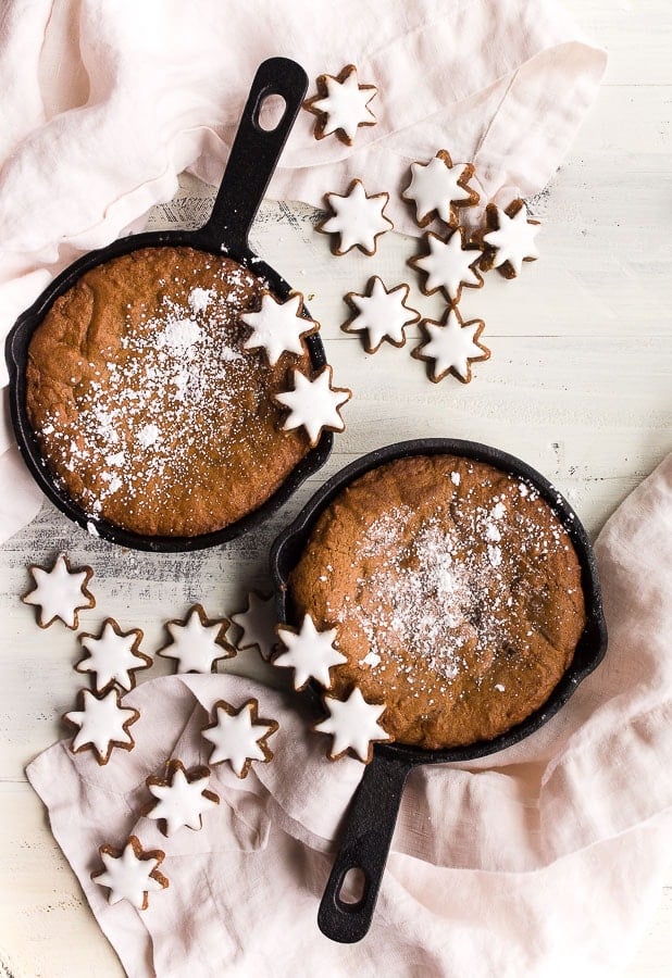 Cast Iron Skillet Gingerbread Cookie for Two - Dessert for Two