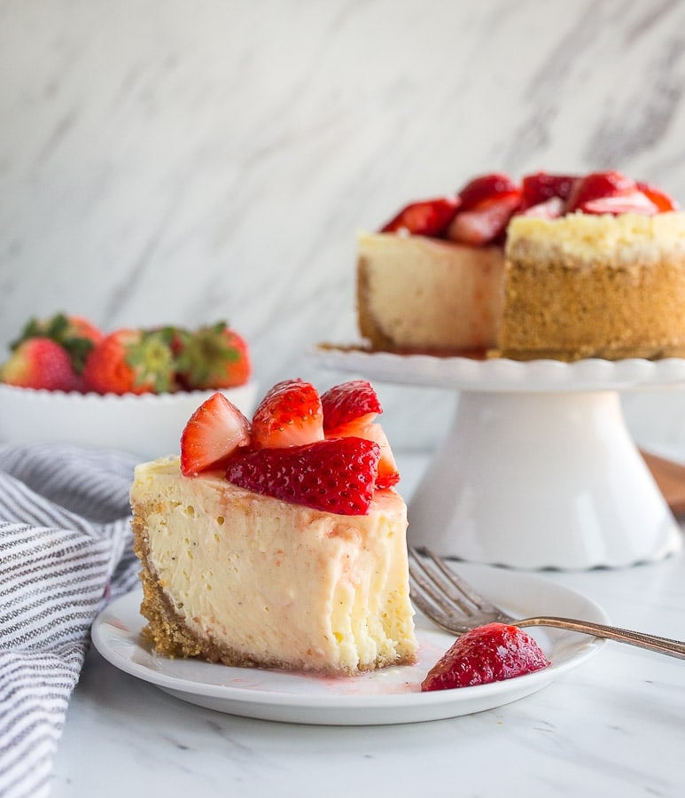 Instant Pot Strawberry Vanilla Cheesecake (Step-By-Step Recipe)